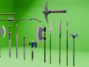 Melee weapons collection 3D Model