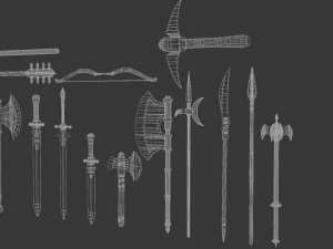 Melee weapons collection 3D Model