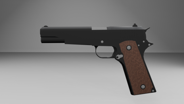 Pistol 3D Model .c4d .max .obj .3ds .fbx .stl .blend 