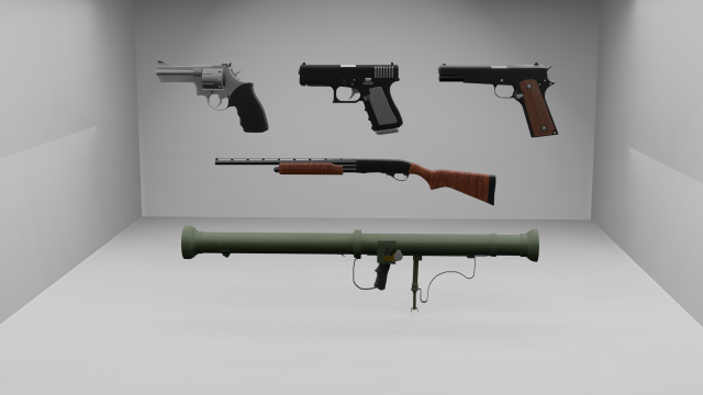 Weapons collection 3Dモデル .c4d .max .obj .3ds .fbx .stl .blend 