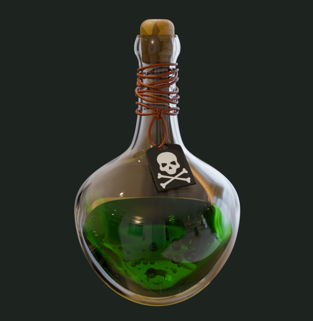 Flask with poison Model 3D .c4d .max .obj .3ds .fbx .stl .blend 