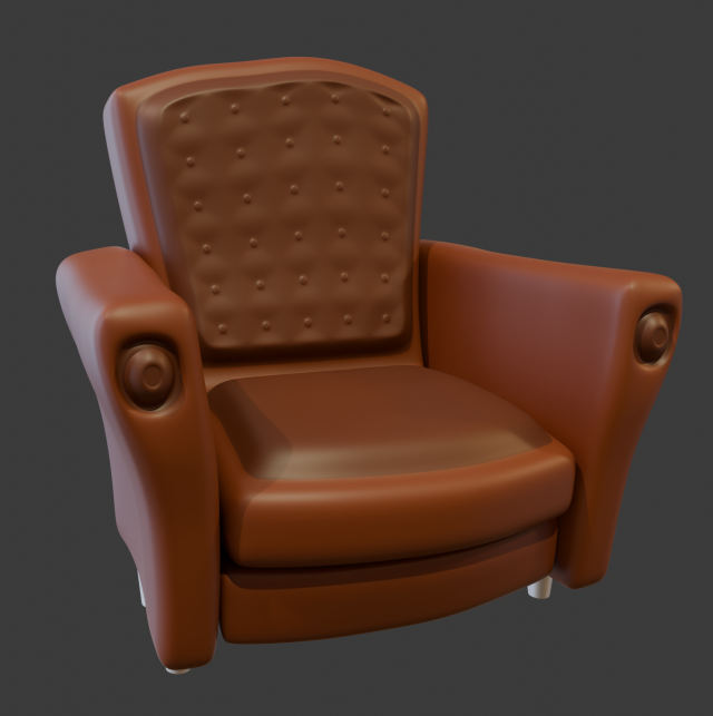 Armchair Modello 3D .c4d .max .obj .3ds .fbx .stl .blend 