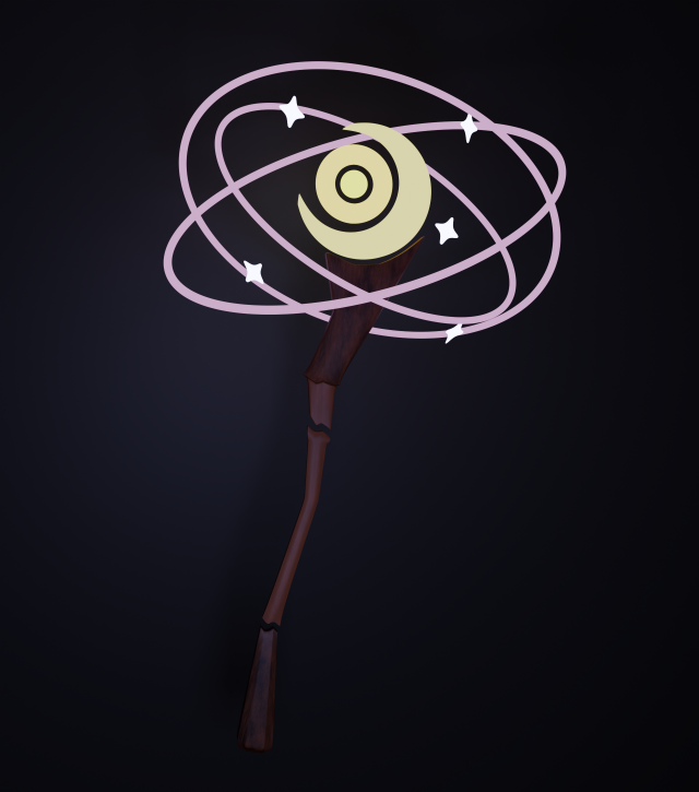 Wizards staff Model 3D .c4d .max .obj .3ds .fbx .stl .blend 