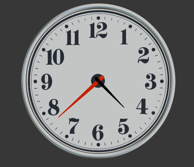 Wall Clock 3D Model .c4d .max .obj .3ds .fbx .stl .blend