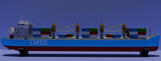 Cargo ship 3D Model .c4d .max .obj .3ds .fbx .stl .blend 