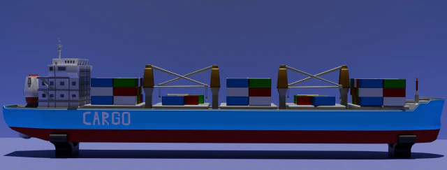 Cargo ship 3D Model .c4d .max .obj .3ds .fbx .stl .blend