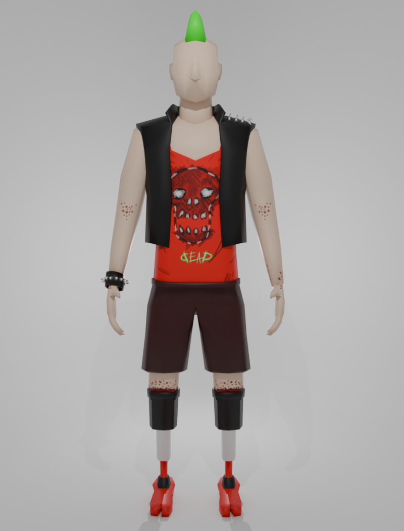 Uno punk from game Rampage 3D Model .c4d .max .obj .3ds .fbx .stl .blend 