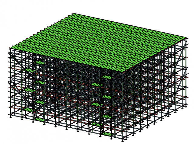 Scaffolding with clamps 3D Модель .c4d .max .obj .3ds .fbx .stl .blend 