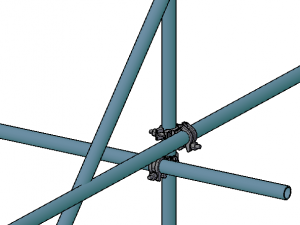 Scaffolding with clamps 3D Модель
