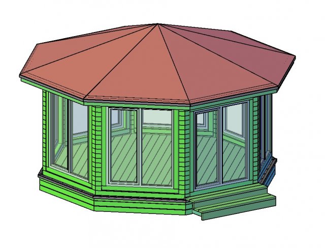 Wooden gazebo Modello 3D .c4d .max .obj .3ds .fbx .stl .blend 