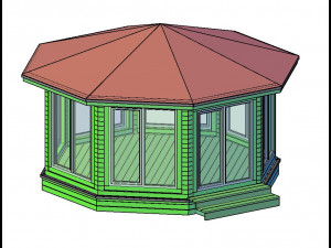 Wooden gazebo 3D Model