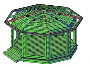 Wooden gazebo Modello 3D