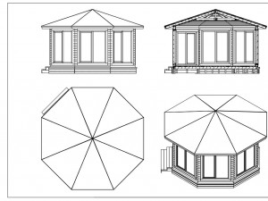 Wooden gazebo Modello 3D