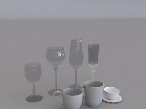 G&ouml;zl&uuml;k ve kupalar 3D Model