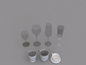 Glasses and mugs 3Dモデル