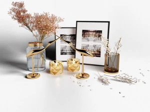 Koleksi dekorasi berkualitas tinggi Model 3D