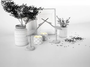 High-quality collection of decors 3D Model
