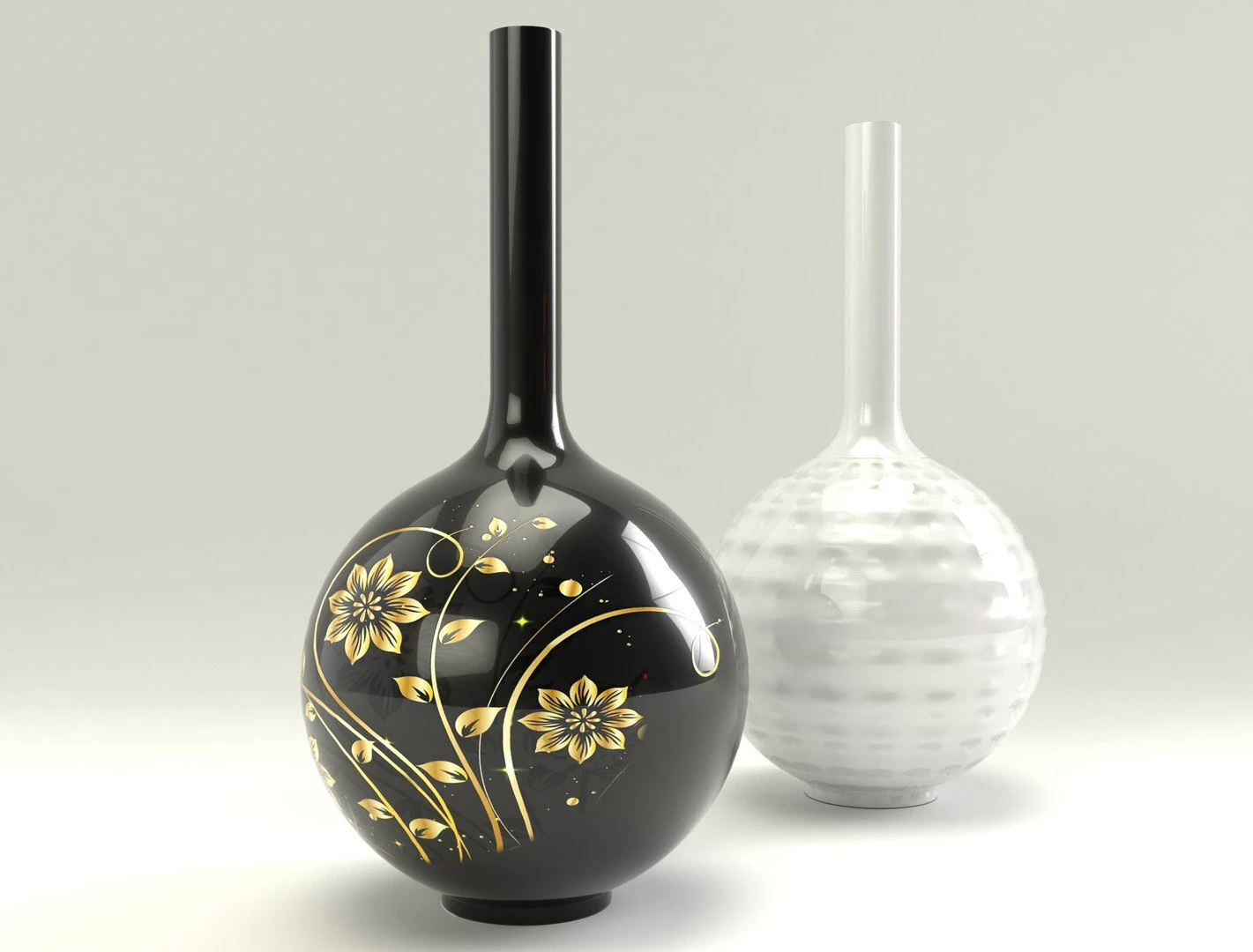 Decorative modern vases 3D Model .c4d .max .obj .3ds .fbx .stl .blend 