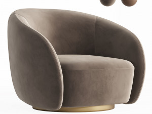 EICHHOLTZ Swivel Armchair BRICE Boucle Cream 3D Model