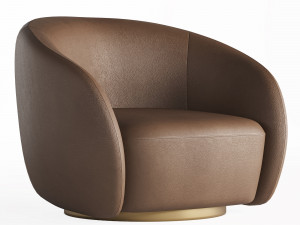 EICHHOLTZ Swivel Armchair BRICE Boucle Cream 3Dモデル