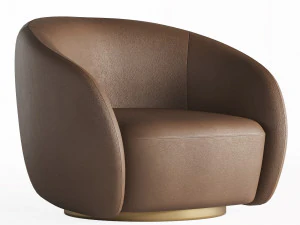 EICHHOLTZ Swivel Armchair BRICE Boucle Cream 3D Model
