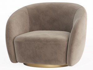 EICHHOLTZ Swivel Armchair BRICE Boucle Cream 3Dモデル