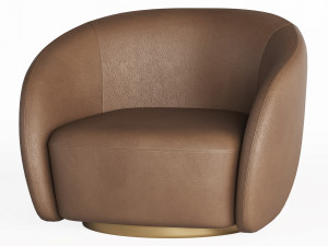 EICHHOLTZ Swivel Armchair BRICE Boucle Cream 3Dモデル