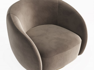 EICHHOLTZ Swivel Armchair BRICE Boucle Cream 3Dモデル