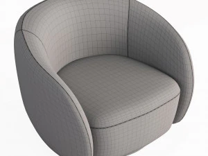 EICHHOLTZ Swivel Armchair BRICE Boucle Cream 3D Model