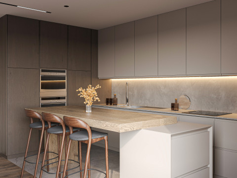 Desain Dapur Model 3D