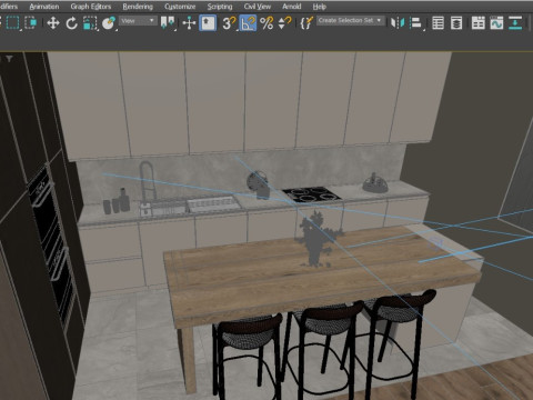 Desain Dapur Model 3D