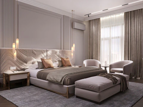 네오 클래식 침실 3D 모델