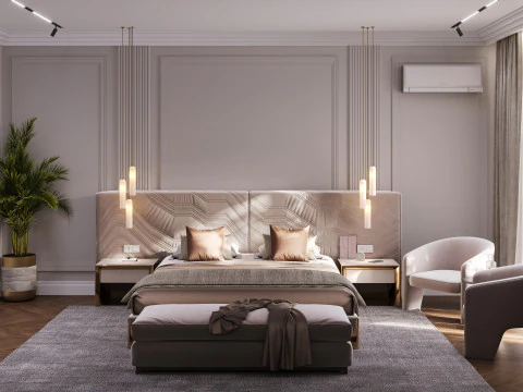Neo Classic Bedroom 3D Model