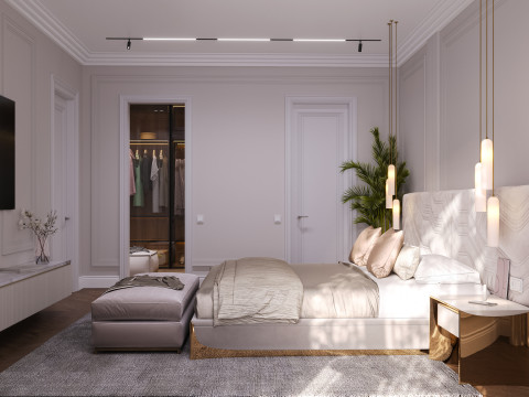 Neo Classic Bedroom 3D Modell