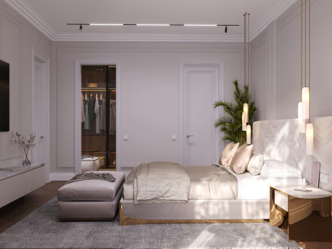 Neo Classic Bedroom 3D Model