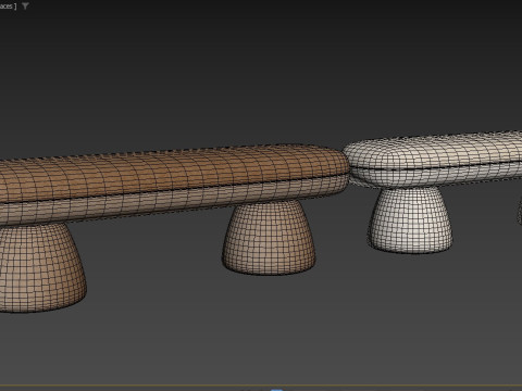 Upholstered Modern Bedroom Bench 3D Model