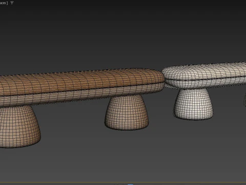 Upholstered Modern Bedroom Bench 3D Model