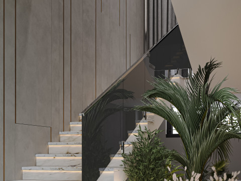Hallway design office Model 3D