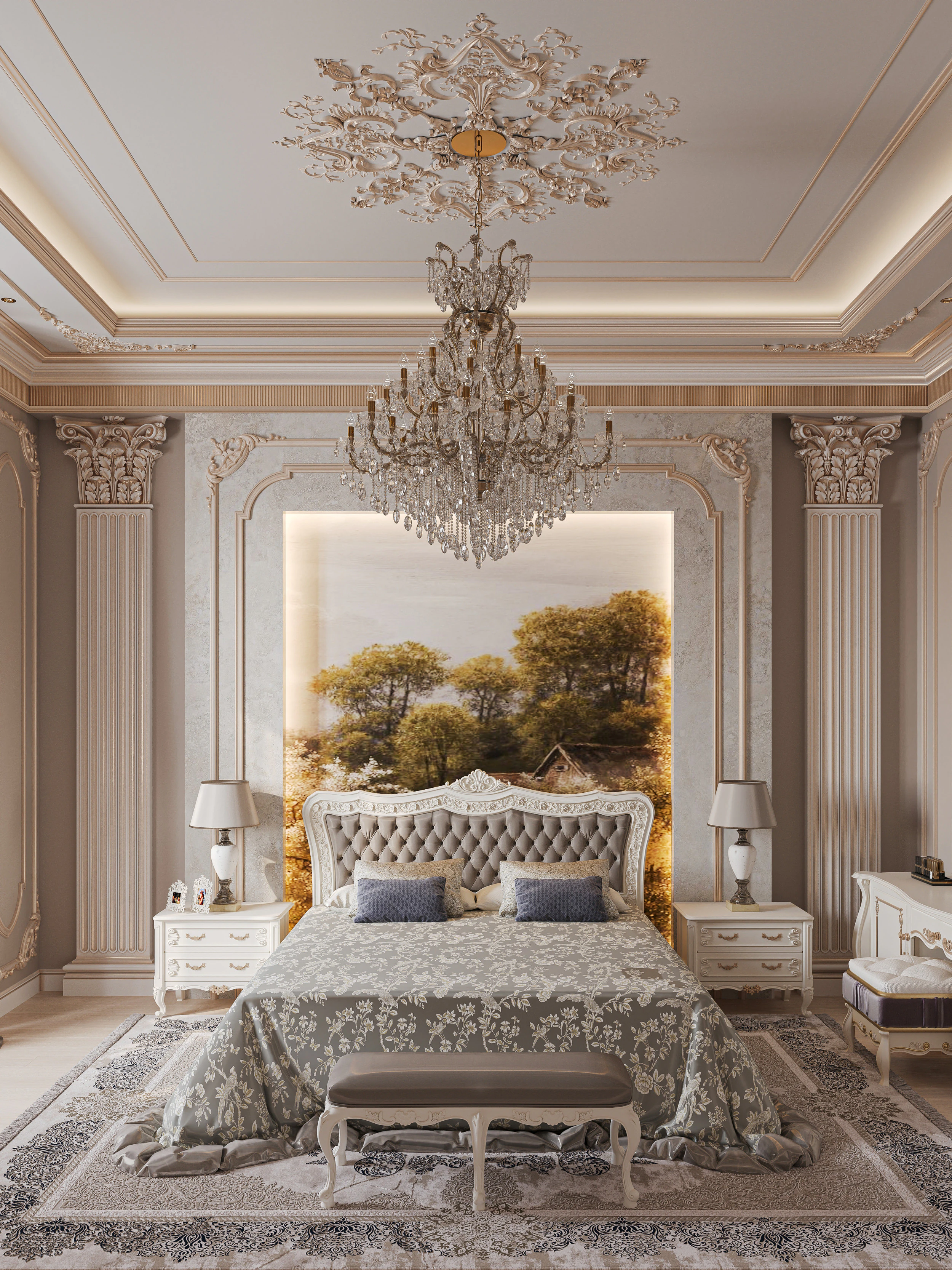 Bedroom Classic 3D Model .c4d .max .obj .3ds .fbx .stl .blend 