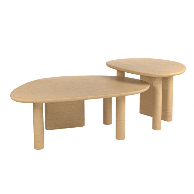 Nordic Coffee Table 3D Модель .c4d .max .obj .3ds .fbx .stl .blend