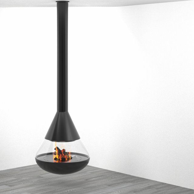 Hanging Fireplace Model 3D .c4d .max .obj .3ds .fbx .stl .blend