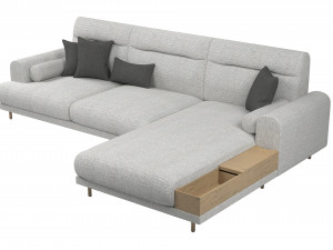 Ikea Langaryd L Shaped Sofa 3D Модель