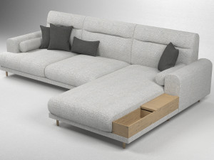 Ikea Langaryd L Shaped Sofa 3D मॉडल