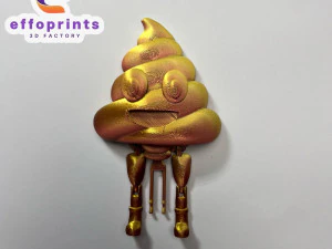 Poop Emoji Riding On Toilet Paper Holder Gadget 3D Print Model
