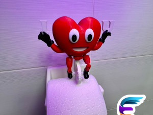 Heart Riding On Toilet Paper Holder Gadget 3D 프린트 모델