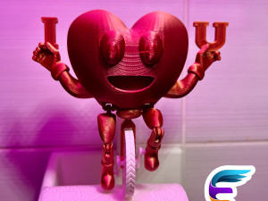 Heart Riding On Toilet Paper Holder Gadget 3D 프린트 모델