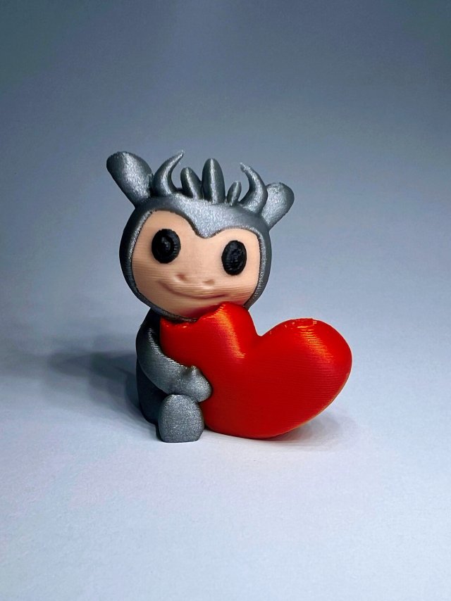 Sweet Monster With Heart 3D Baskı Modeli .c4d .max .obj .3ds .fbx .stl .blend 