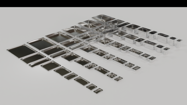 Gastronorm tray set Modèle 3D .c4d .max .obj .3ds .fbx .stl .blend 