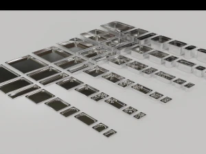 Conjunto de bandejas gastronorm Modelo 3D