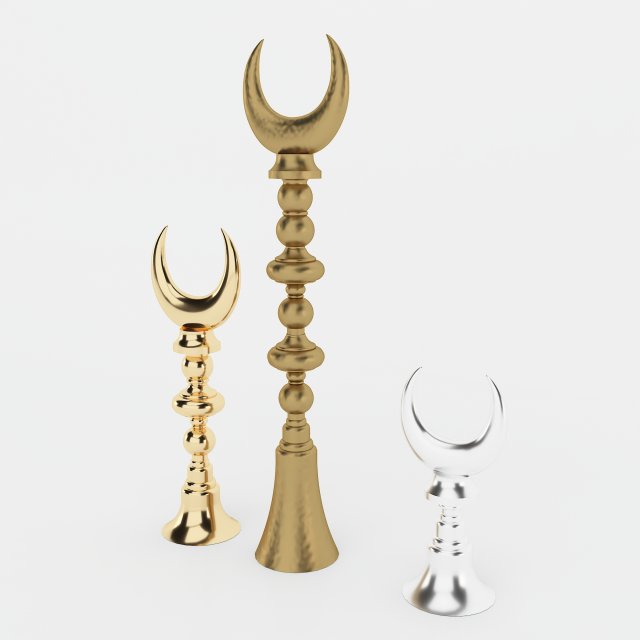 3d ALEM golden crescent and silver crescent 3D Model .c4d .max .obj .3ds .fbx .stl .blend 